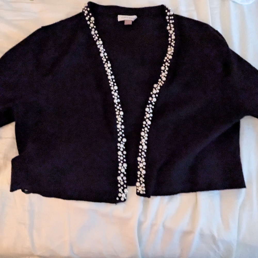 Calvin Klein Black Embellished Cardigan Sweater